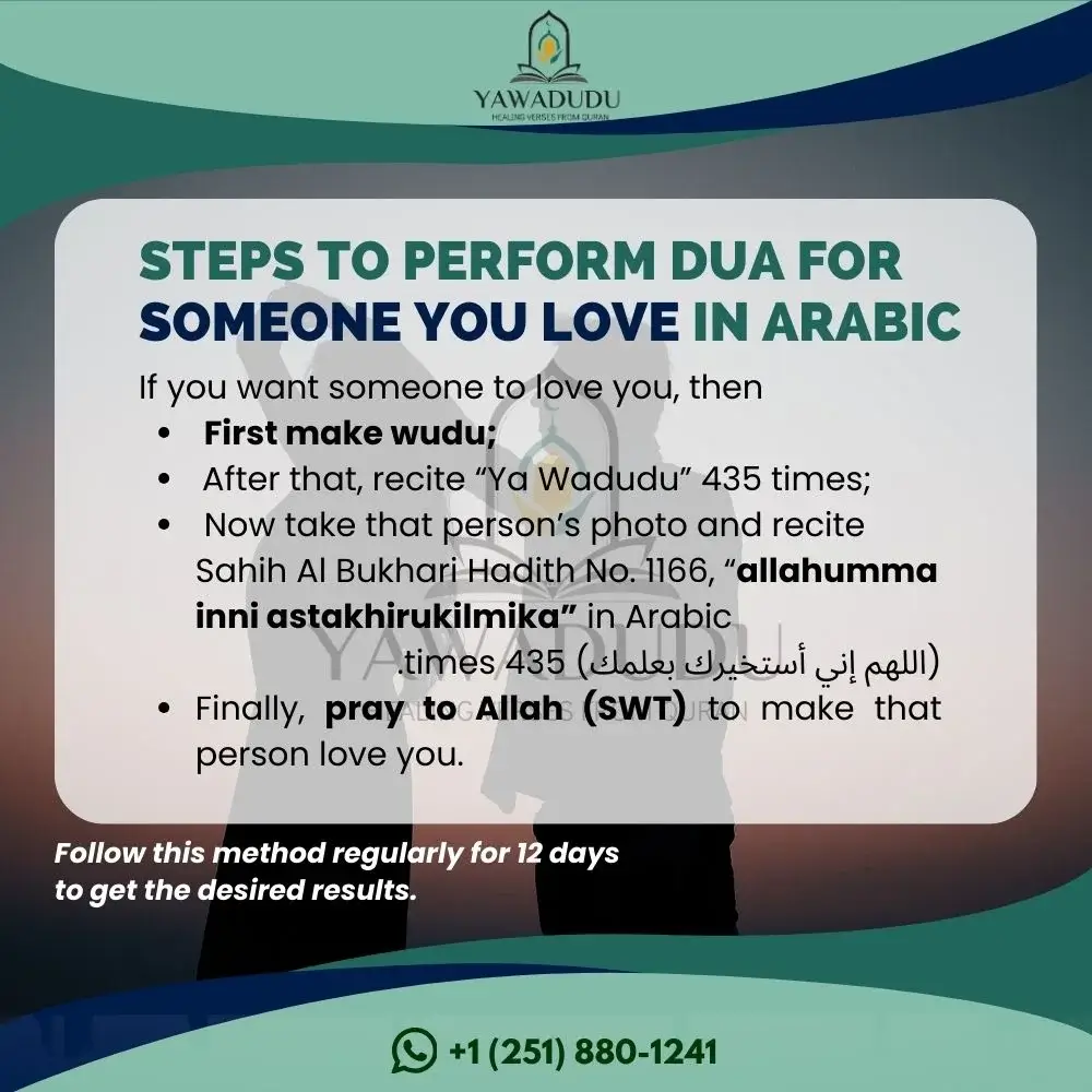 Steps to perform Dua for someone you love in Arabic