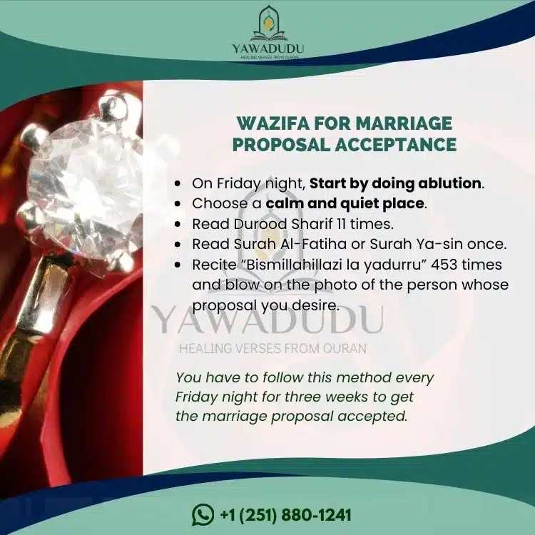 Wazifa for marriage proposal acceptance