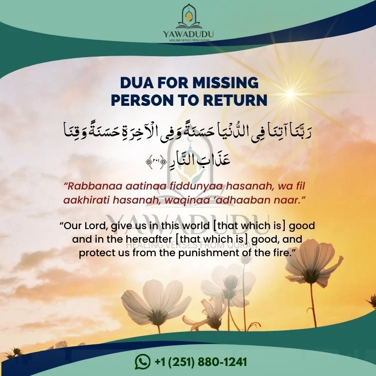 Dua for missing person to return