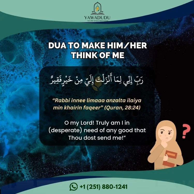 Dua to make himher think of me