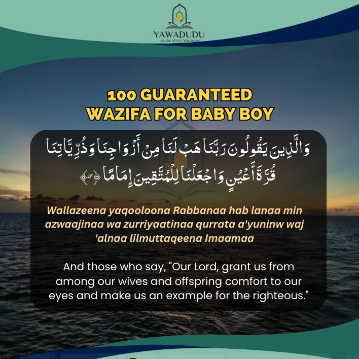 100 guaranteed Wazifa for baby boy