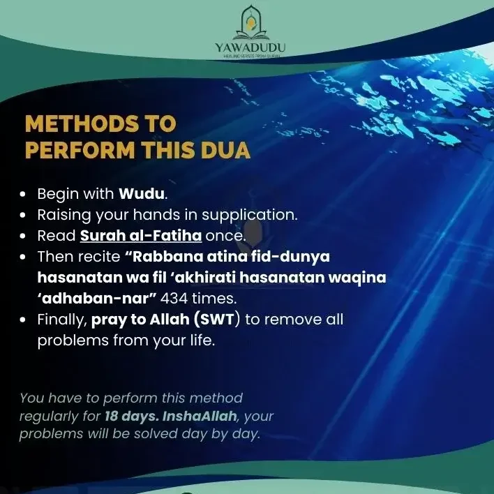 Manners to perform this powerful duas for all problems